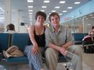 В ожидании самолета в Симферополь, моя жена и старший сын, 2007 г.